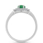 Anillo de Plata con Esmeralda de Brasil y Topacio Blanco