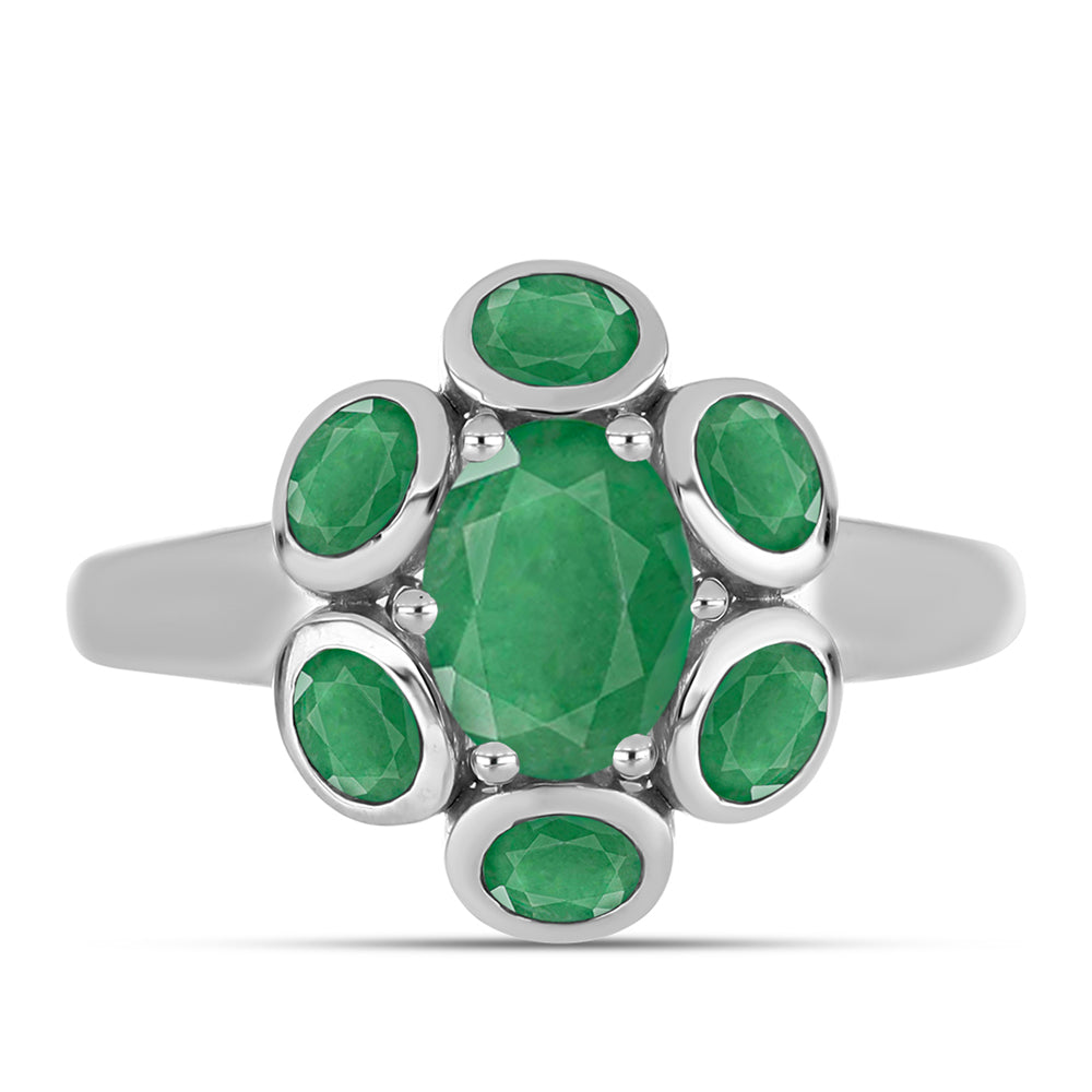 Anillo de Plata con Esmeralda de Brasil