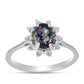 Anillo de Plata con Topacio Místico y Topacio Blanco
