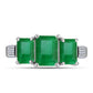 Anillo de Plata con Esmeralda de Brasil y Zircón Blanco