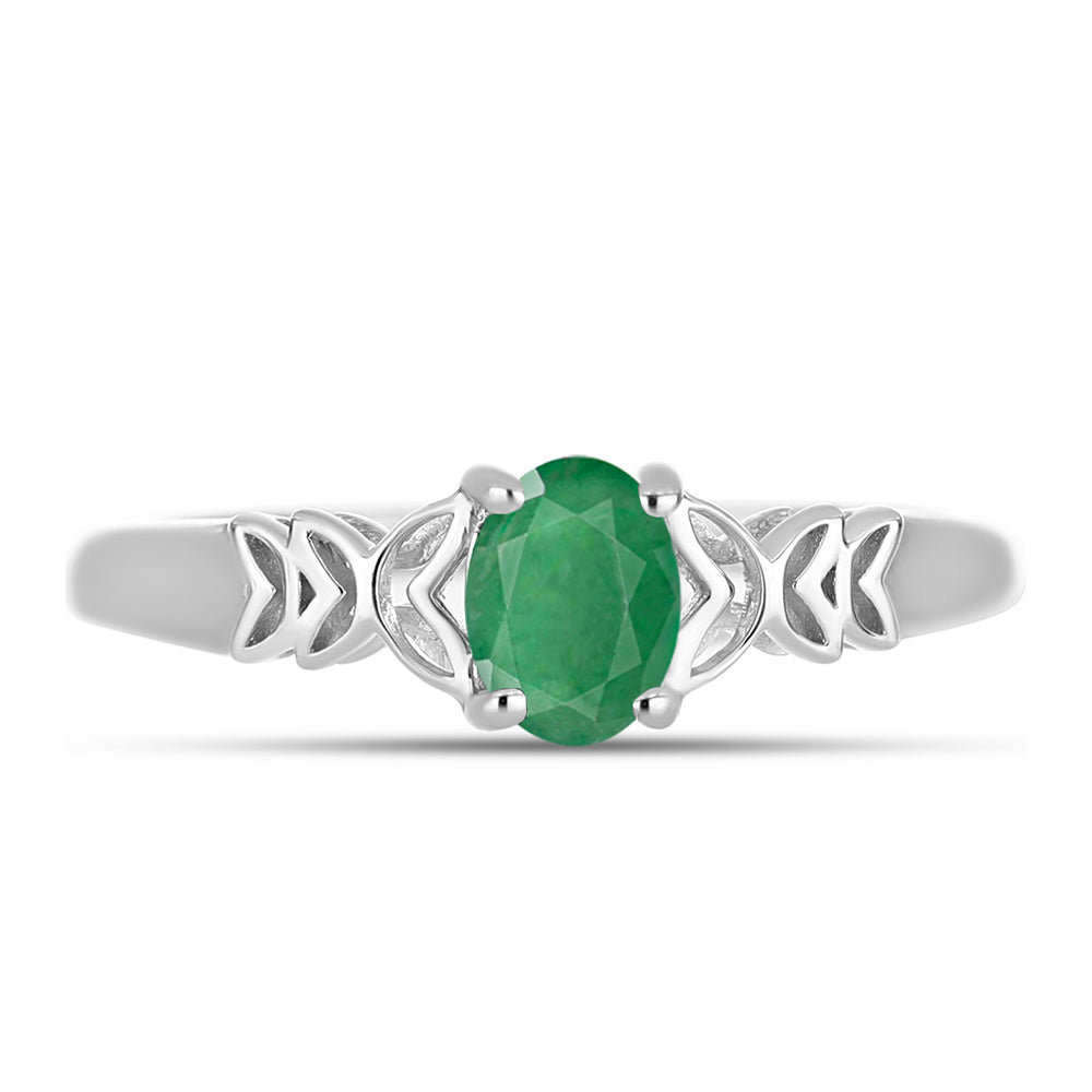 Anillo de Plata con Esmeralda de Brasil 1 