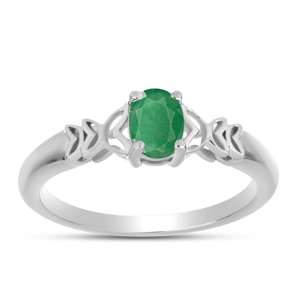 Anillo de Plata con Esmeralda de Brasil