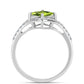 Anillo de Plata con Peridoto de Changbai y Topacio Blanco