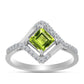 Anillo de Plata con Peridoto de Changbai y Topacio Blanco