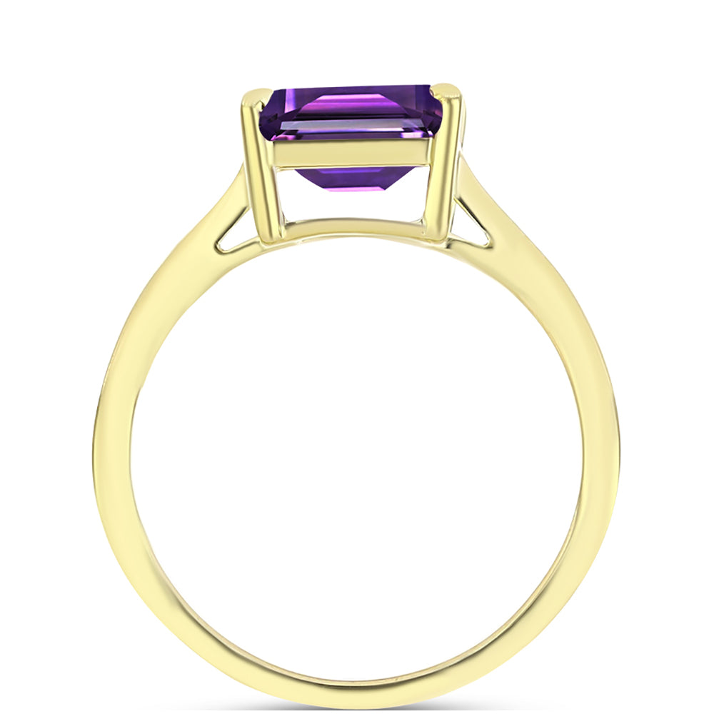 Anillo de Plata Bañada en Oro con Amatista de Marruecos 2 