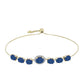 Pulsera de Plata Bañada en Oro con Drusa Azul y Topacio Blanco