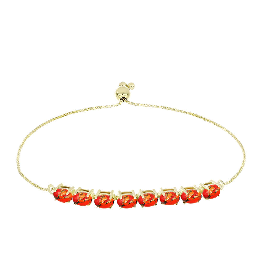 Pulsera de Plata Bañada en Oro con Turquesa de Mohave 1 