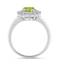 Anillo de Plata con Peridoto de Changbai y Topacio Blanco