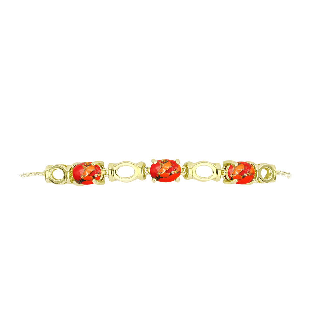 Pulsera de Plata Bañada en Oro con Turquesa de Mohave 2 