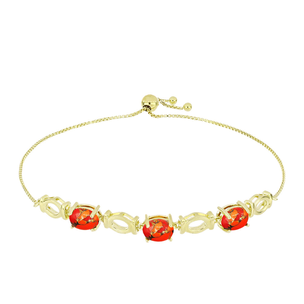 Pulsera de Plata Bañada en Oro con Turquesa de Mohave