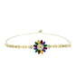 Pulsera de Plata Bañada en Oro con Amatista de Marruecos y Citrino de los Montes Urales
