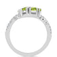 Anillo de Plata con Peridoto de Changbai y Topacio Blanco