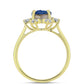 Anillo de Plata Bañada en Oro con Drusa Azul y Topacio Blanco