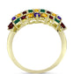 Anillo de Plata Bañada en Oro con Amatista de Marruecos y Citrino de los Montes Urales