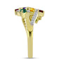 Anillo de Plata Bañada en Oro con Amatista de Marruecos y Citrino de los Montes Urales