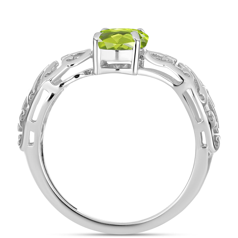 Anillo de Plata con Peridoto de Changbai