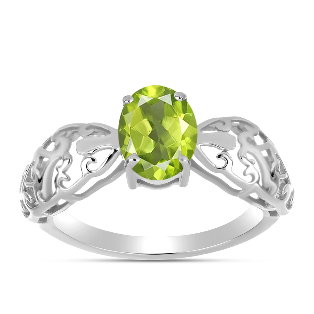 Anillo de Plata con Peridoto de Changbai