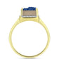 Anillo de Plata Bañada en Oro con Drusa Azul y Topacio Blanco