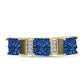 Anillo de Plata Bañada en Oro con Drusa Azul y Topacio Blanco