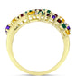 Anillo de Plata Bañada en Oro con Amatista de Marruecos y Citrino de los Montes Urales