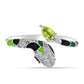 Anillo de Plata con Peridoto de Changbai y Espinela Negra