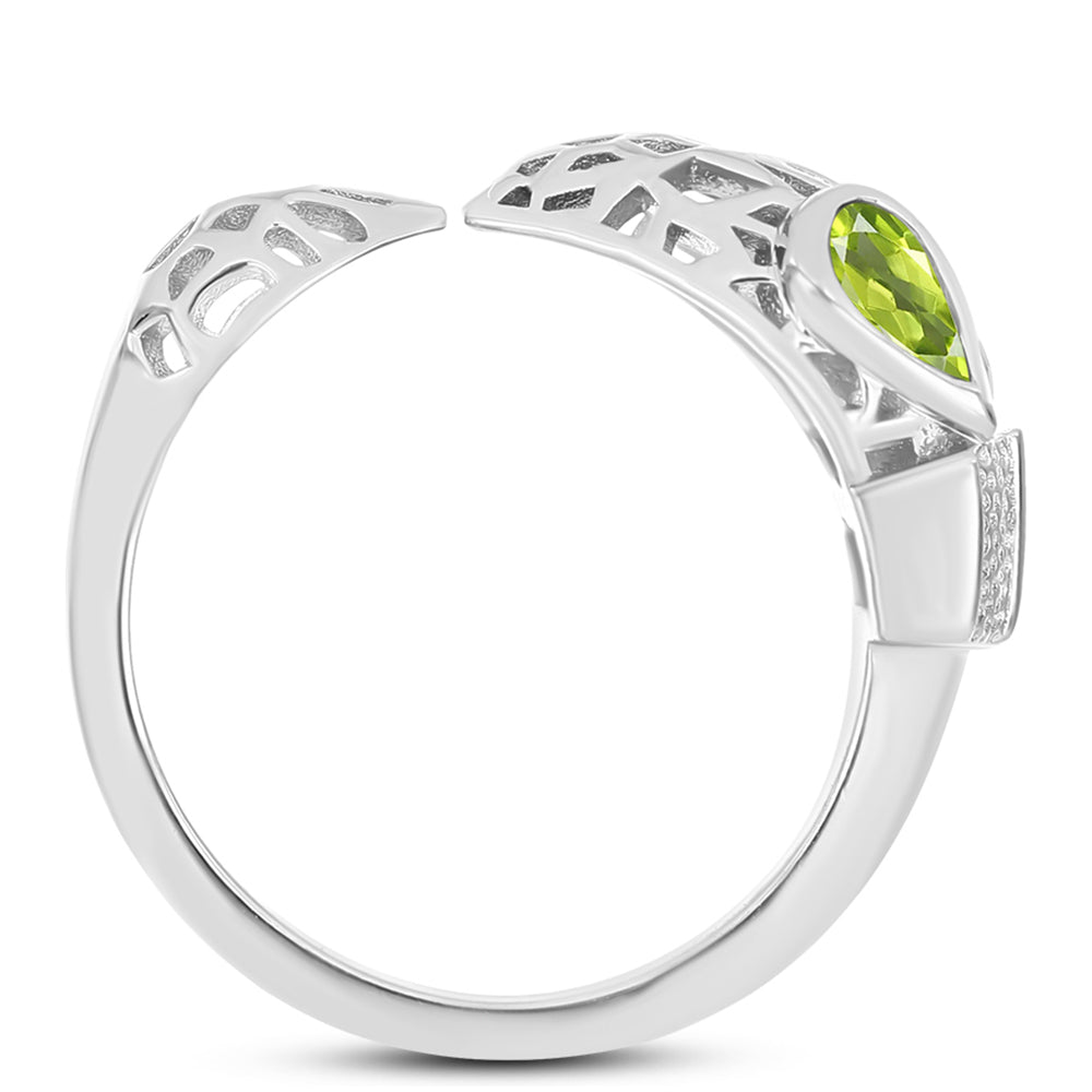 Anillo de Plata con Peridoto de Changbai