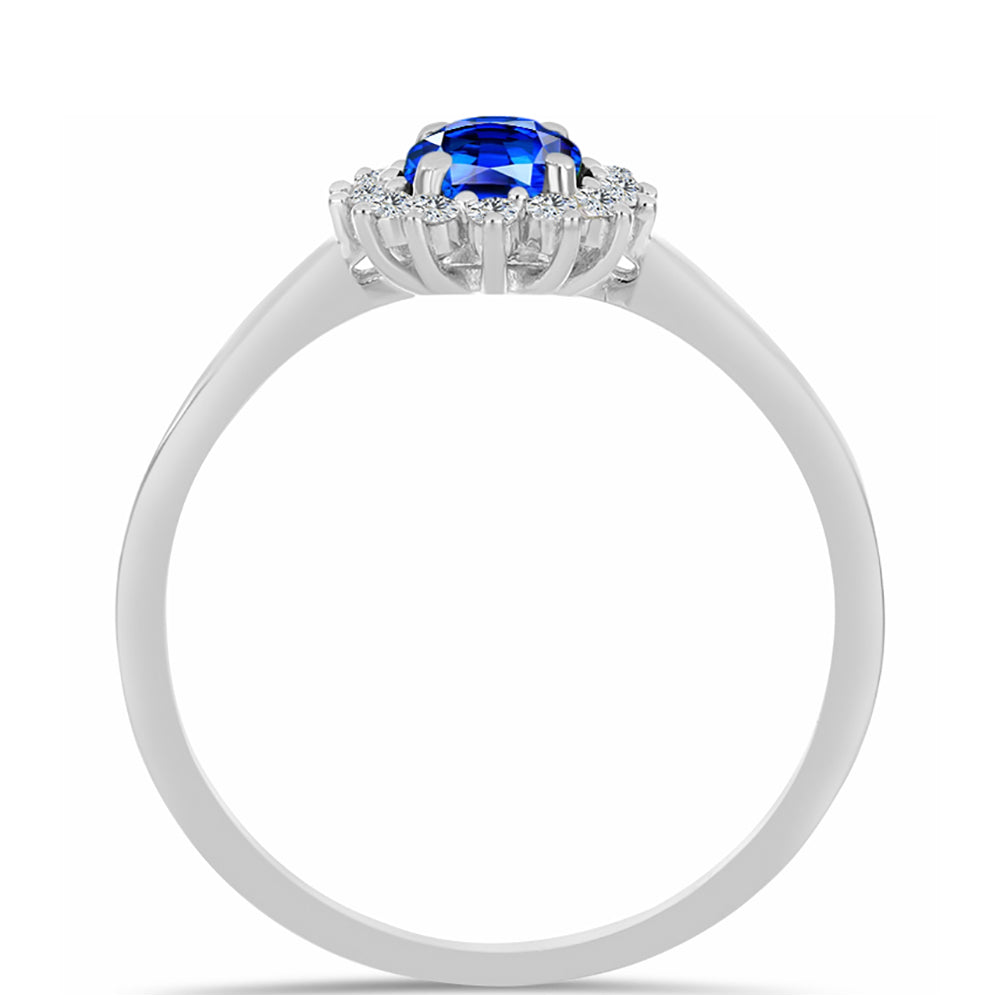 Anillo de Plata con Zafiro Azul Australiano y Topacio Blanco 2 