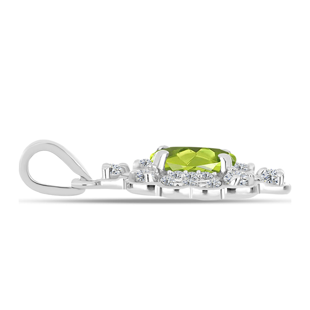 Colgante de Plata con Peridoto de Changbai y Topacio Blanco 2 