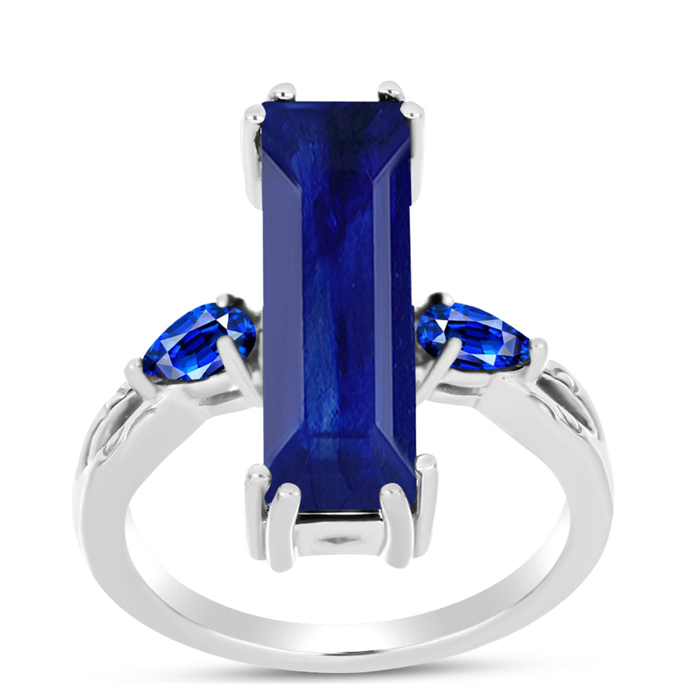 Anillo de Plata con Zafiro Azul Australiano 3 
