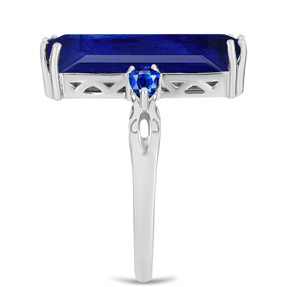 Anillo de Plata con Zafiro Azul Australiano 4 