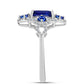 Anillo de Plata con Zafiro Azul Australiano y Topacio Blanco