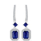 Pendientes de Plata con Zafiro Azul Australiano y Topacio Blanco