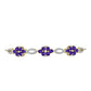 Pulsera de Plata Bañada en Oro con Amatista de Marruecos y Topacio Blanco