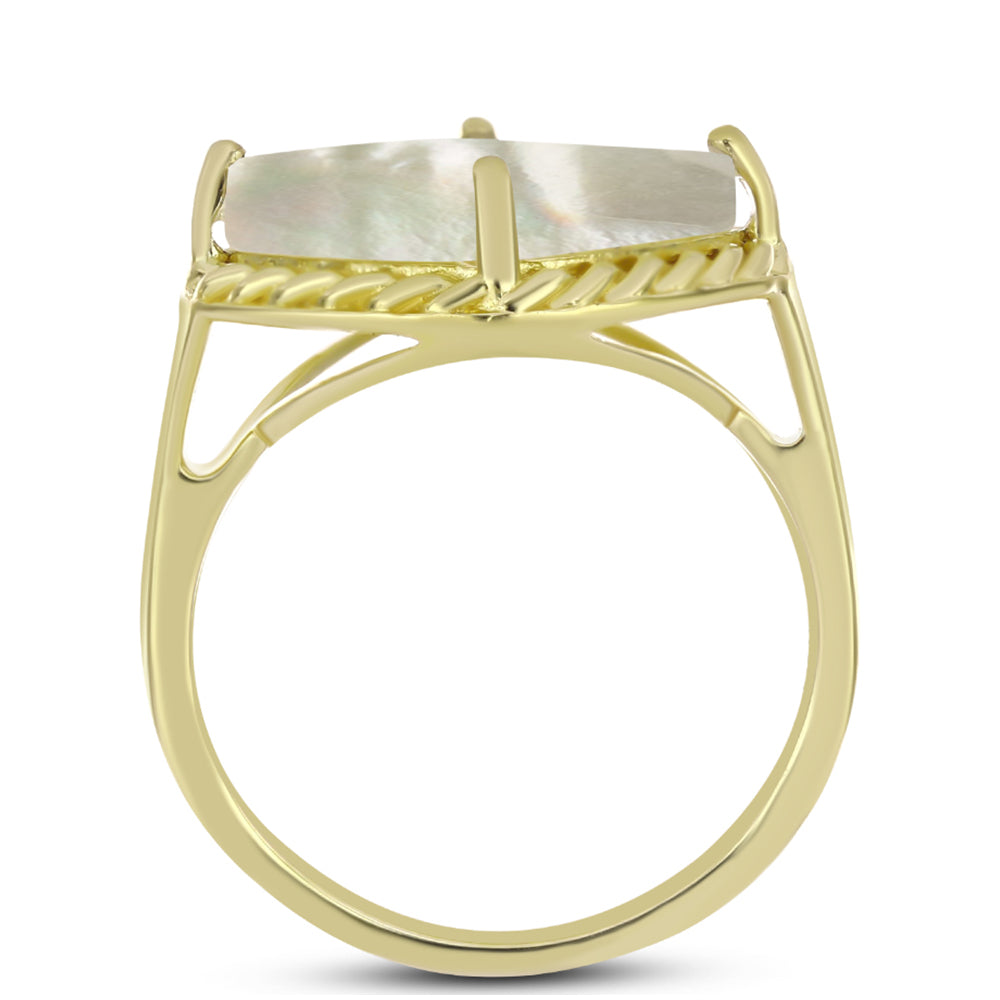 Anillo de Plata Bañada en Oro con Madreperla 2 