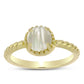 Anillo de Plata Bañada en Oro con Madreperla