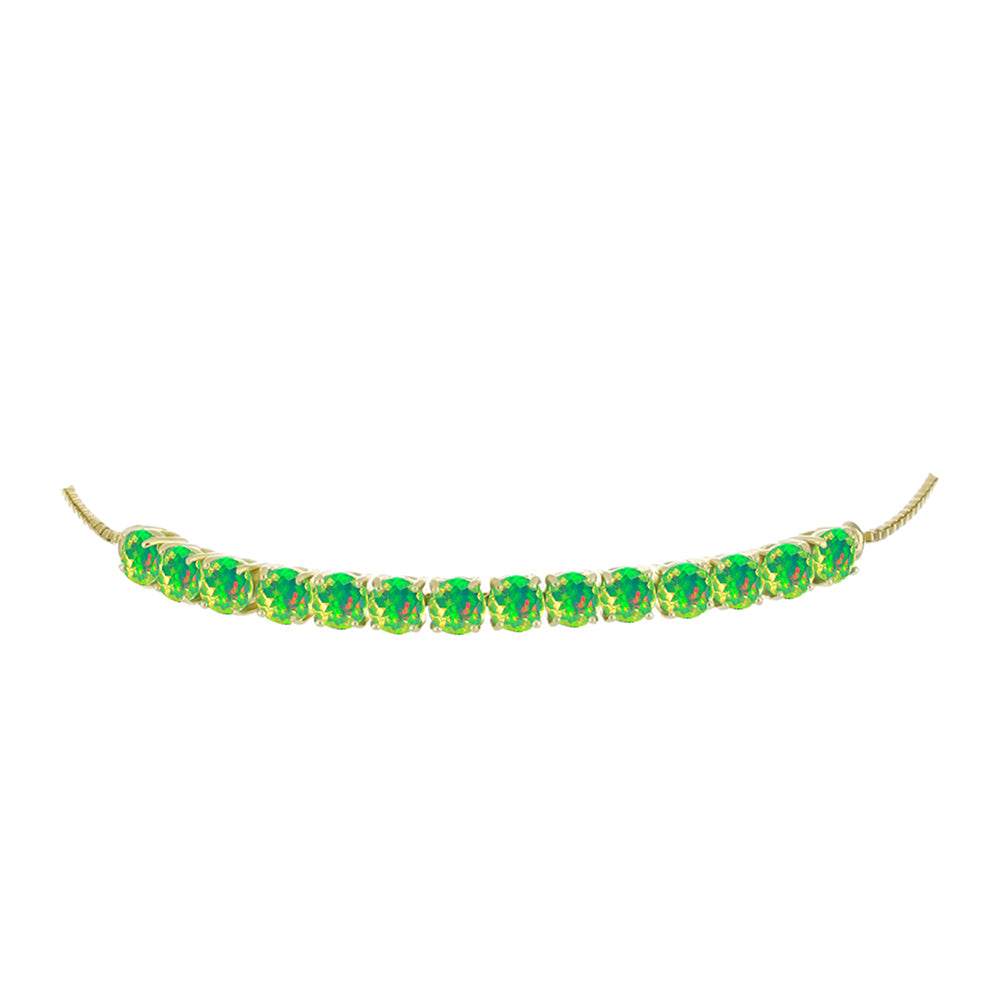 Pulsera de Plata Bañada en Oro con Ópalo Verde Etíope de Lega Dembi 2 