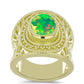 Anillo de Plata Bañada en Oro con Ópalo Verde Etíope de Lega Dembi