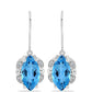 Pendientes de Plata con Topacio Azul Suizo y Topacio Blanco