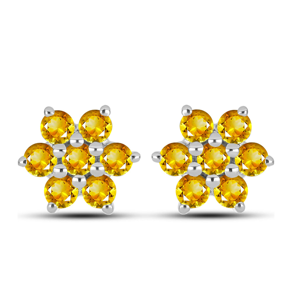Pendientes de Plata con Citrino de los Montes Urales