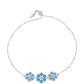 Pulsera de Plata con Topacio Azul Suizo y Topacio Blanco