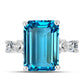 Anillo de Plata con Topacio Azul Suizo y Topacio Blanco