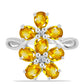 Anillo de Plata con Citrino de los Montes Urales y Topacio Blanco