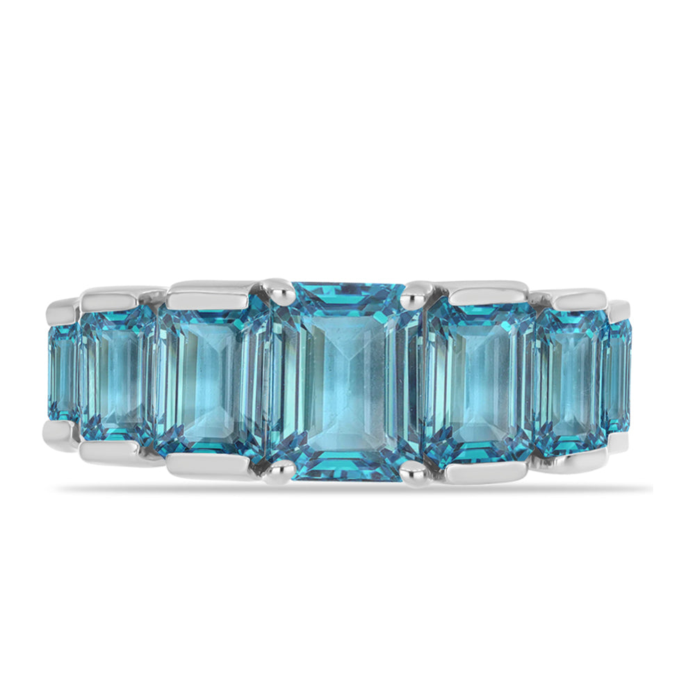 Anillo de Plata con Topacio Azul Suizo