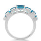 Anillo de Plata con Topacio Azul Suizo