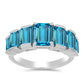Anillo de Plata con Topacio Azul Suizo