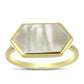 Anillo de Plata Bañada en Oro con Madreperla