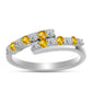 Anillo de Plata con Citrino de los Montes Urales y Topacio Blanco
