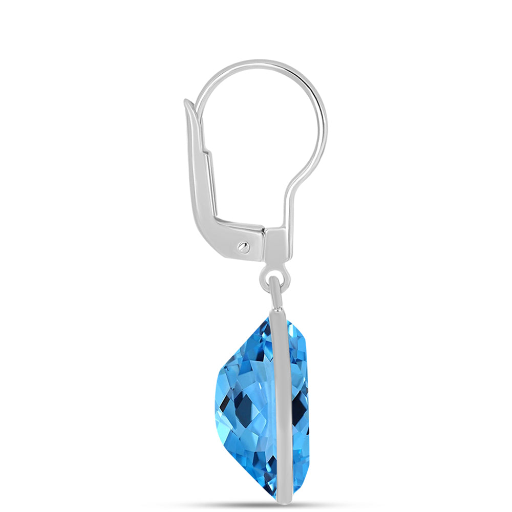 Pendientes de Plata con Topacio Azul Suizo 2 
