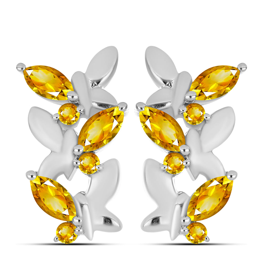 Pendientes de Plata con Citrino de los Montes Urales 1 