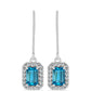 Pendientes de Plata con Topacio Azul Suizo y Topacio Blanco